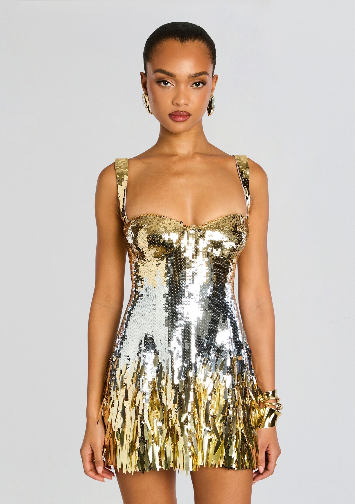 Brianka Sequin Dress by retrofête in Gold/Silver, product image 6