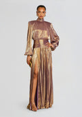 Brienne Dress by retrofête in Purple/Gold, product image 1