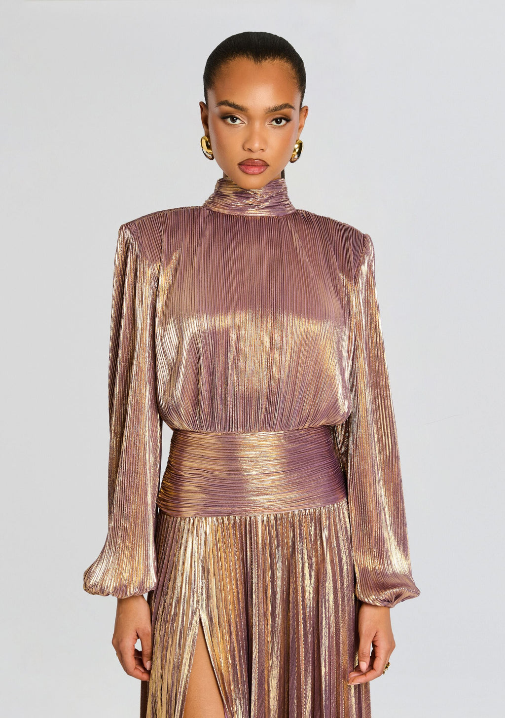 Brienne Dress by retrofête in Purple/Gold, product image 5