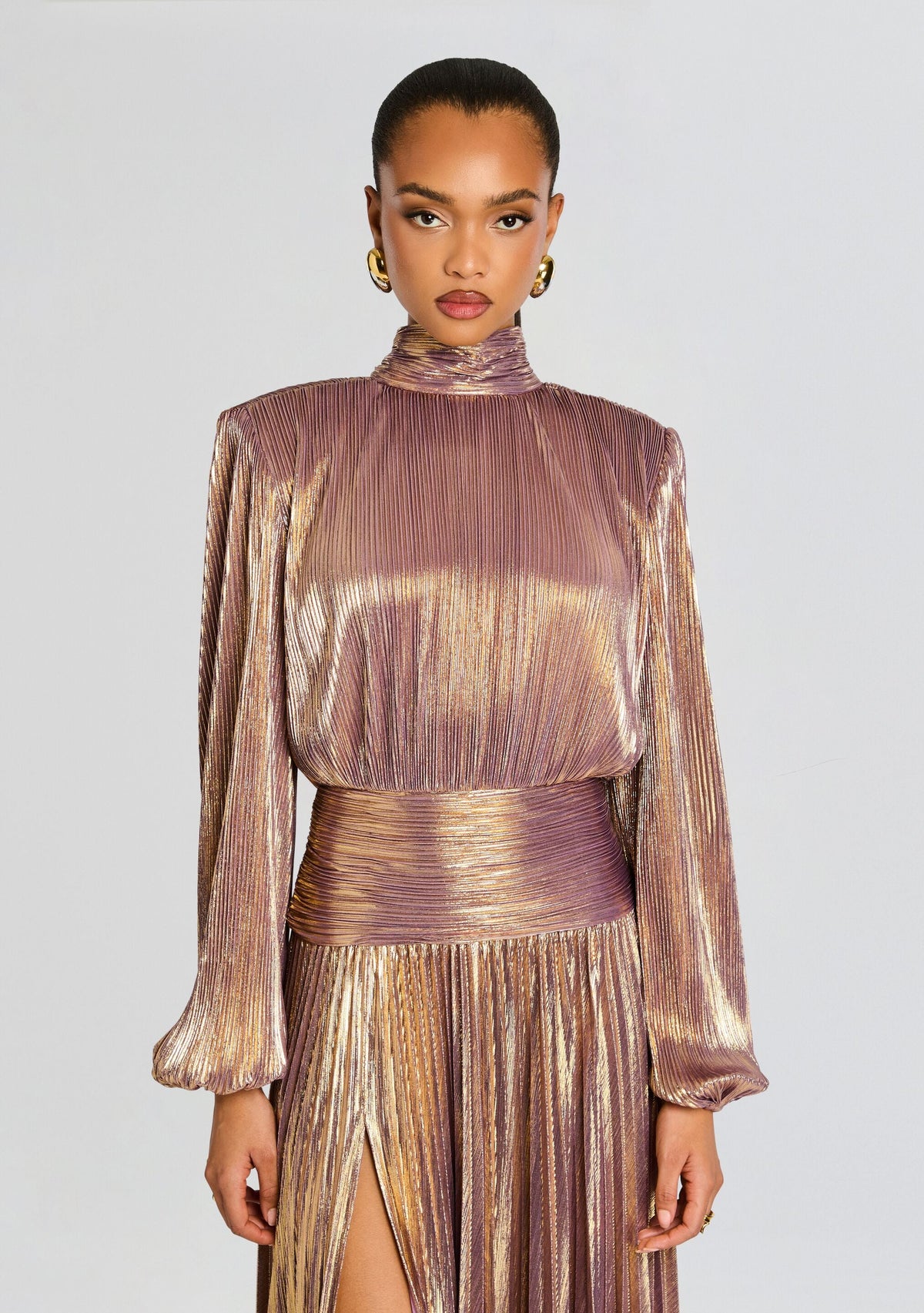 Brienne Dress by retrofête in Purple/Gold, product image 5