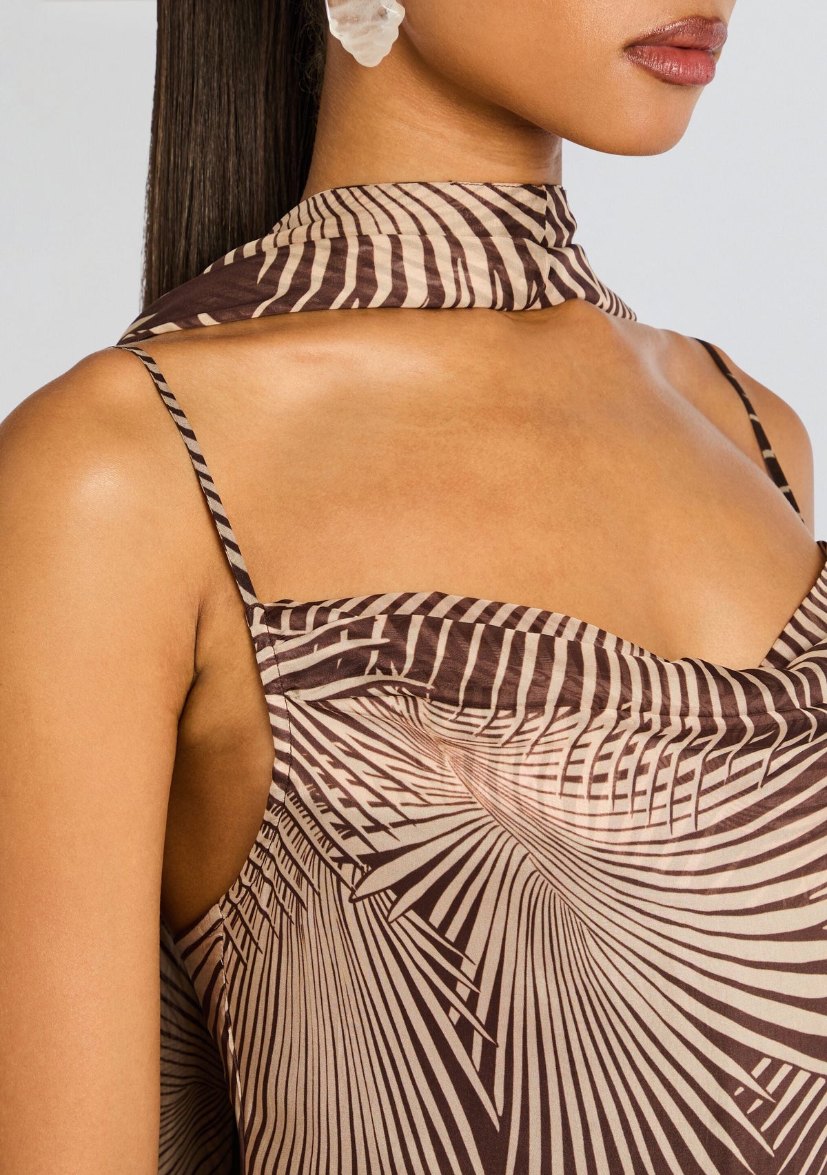Taro Maxi Dress with Sash by Rococo Sand in Brown, product image 2