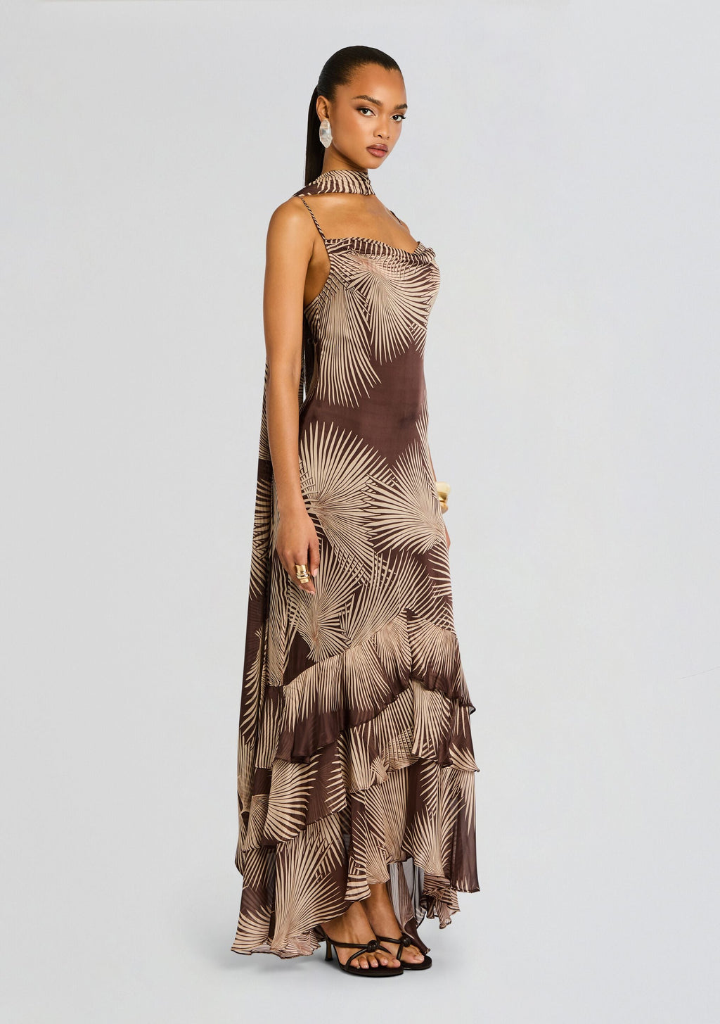 Taro Maxi Dress with Sash by Rococo Sand in Brown, product image 4