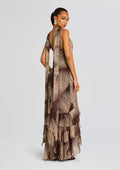 Taro Maxi Dress with Sash by Rococo Sand in Brown, product image 1