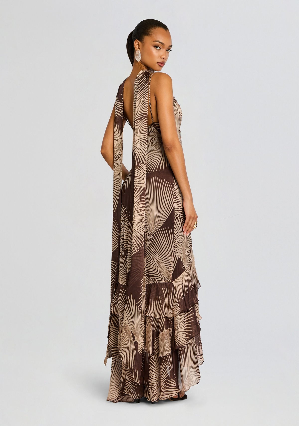Taro Maxi Dress with Sash by Rococo Sand in Brown, product image 1