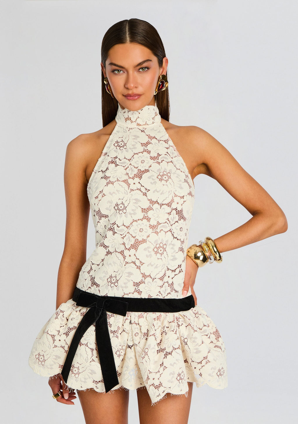 Cicely Lace Dress by retrofête in Cream, product image 5