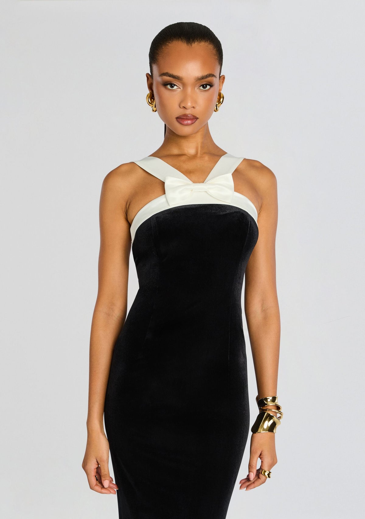 Esme Bowed Dress by Sans Faff in Black and White, product image 5