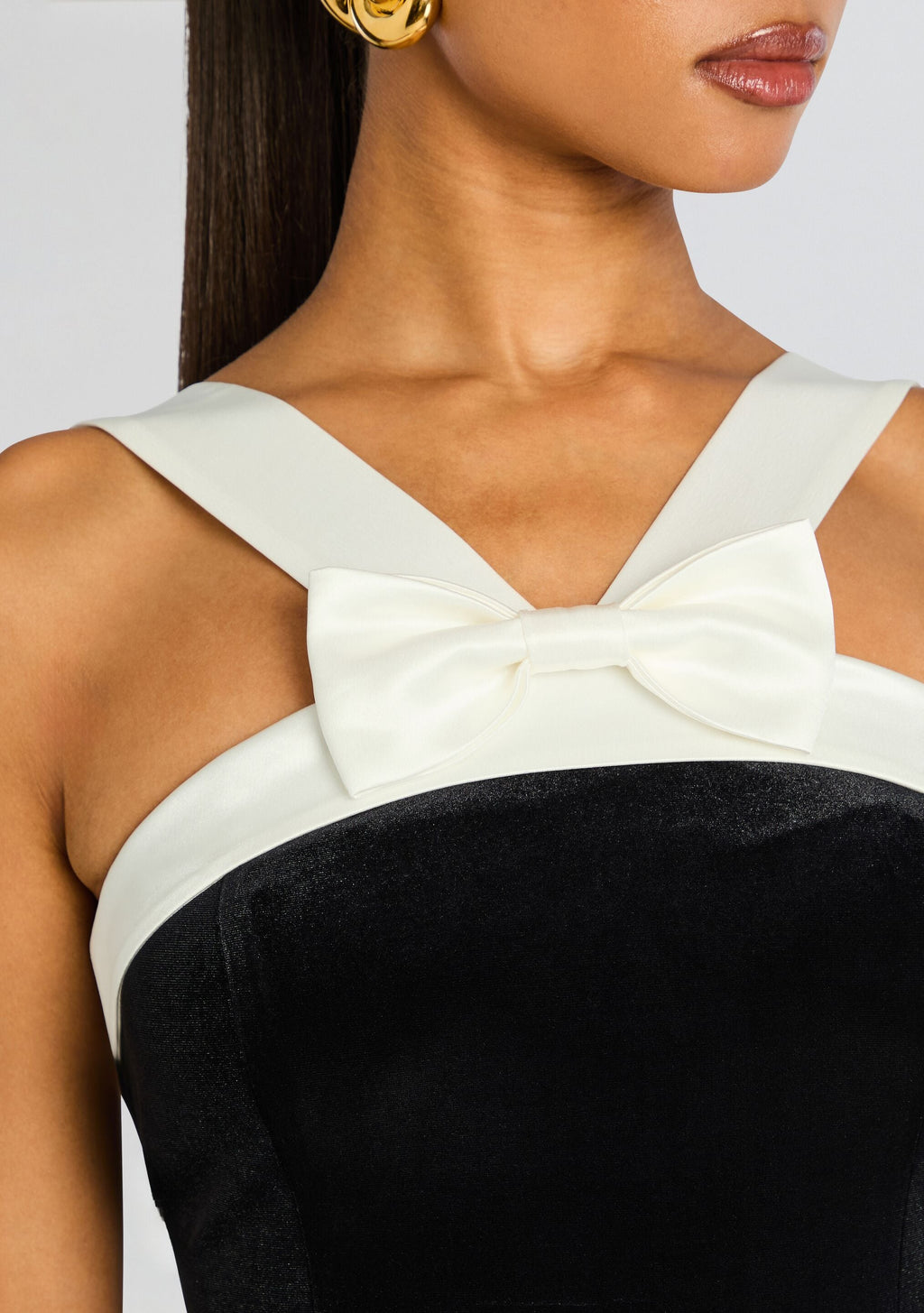 Esme Bowed Dress by Sans Faff in Black and White, product image 2