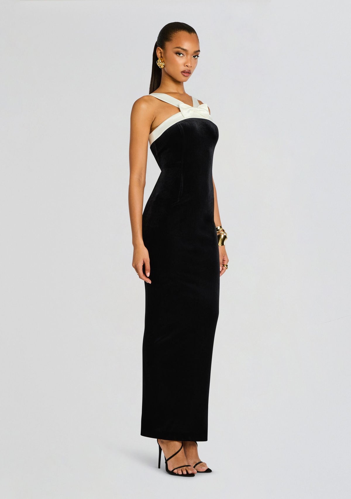 Esme Bowed Dress by Sans Faff in Black and White, product image 3