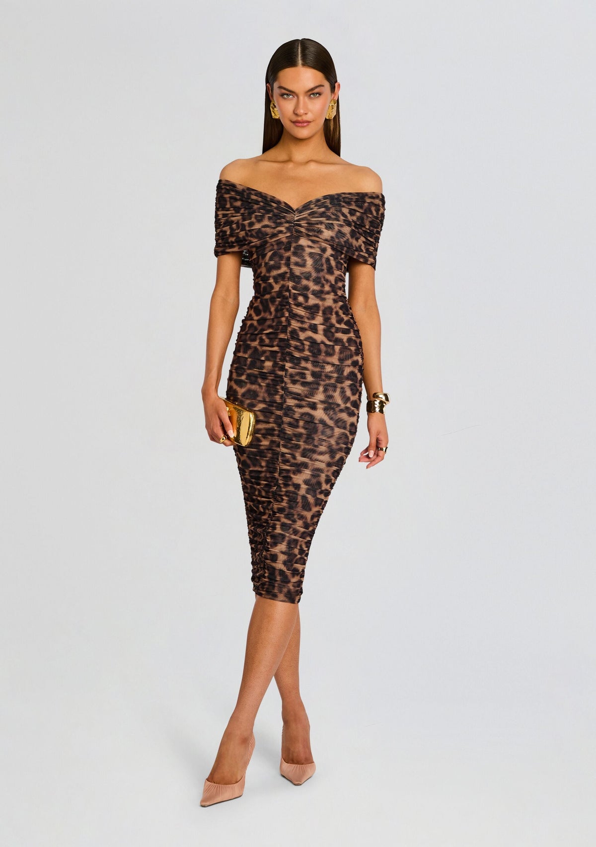 Gianina Mesh Midi Dress by SEROYA in Jaguar, product image 5