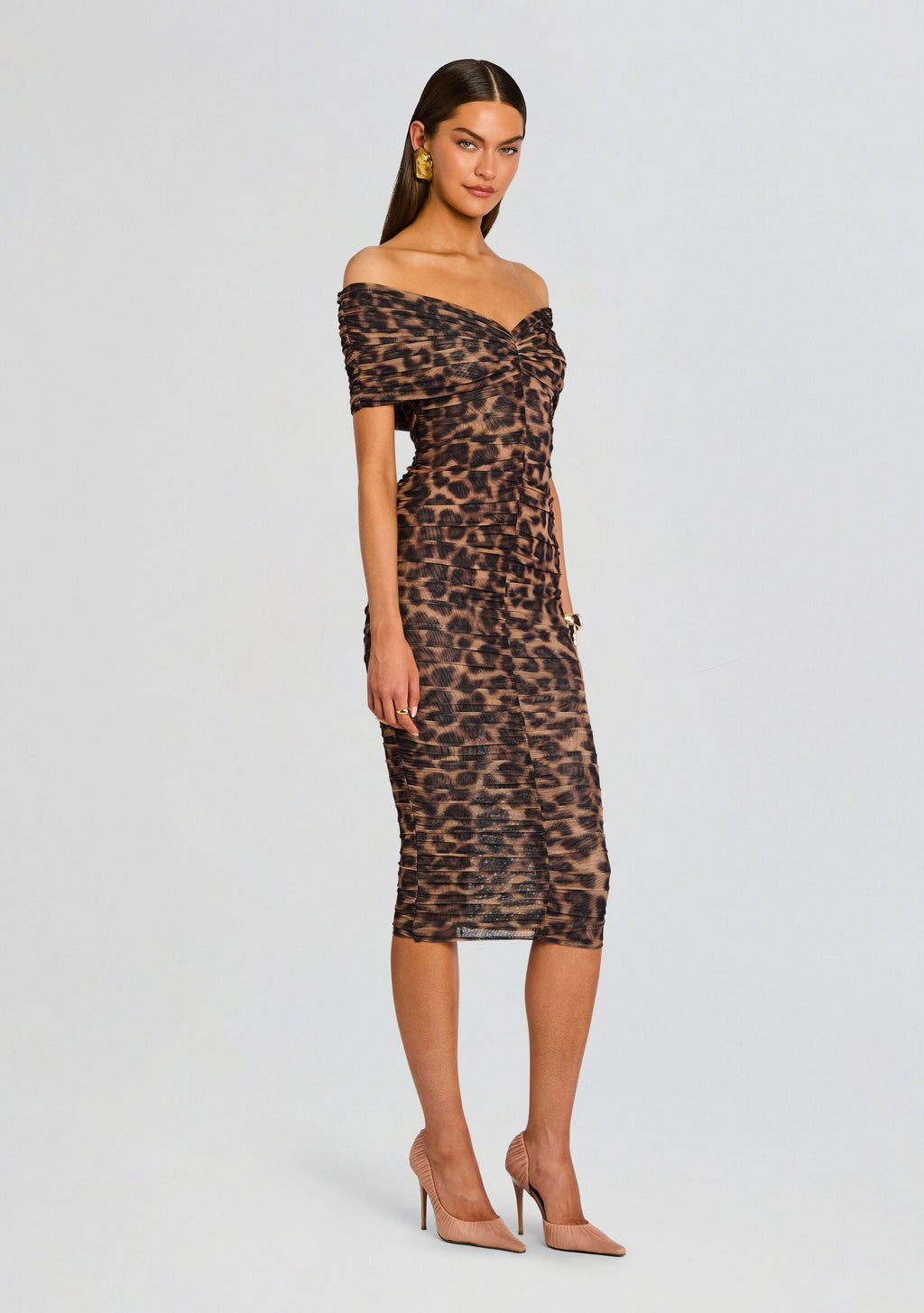 Gianina Mesh Midi Dress by SEROYA in Jaguar, product image 3