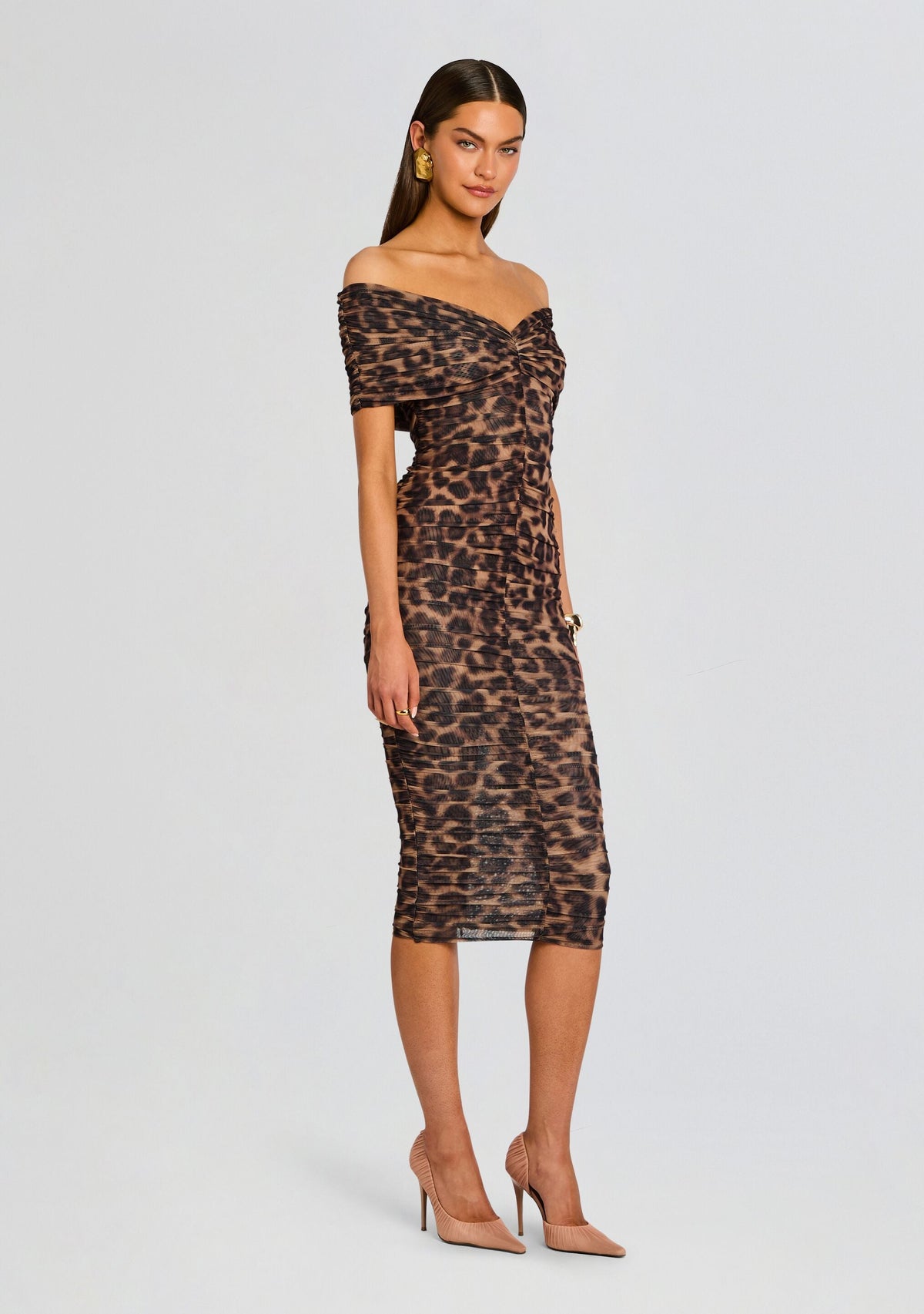 Gianina Mesh Midi Dress by SEROYA in Jaguar, product image 3