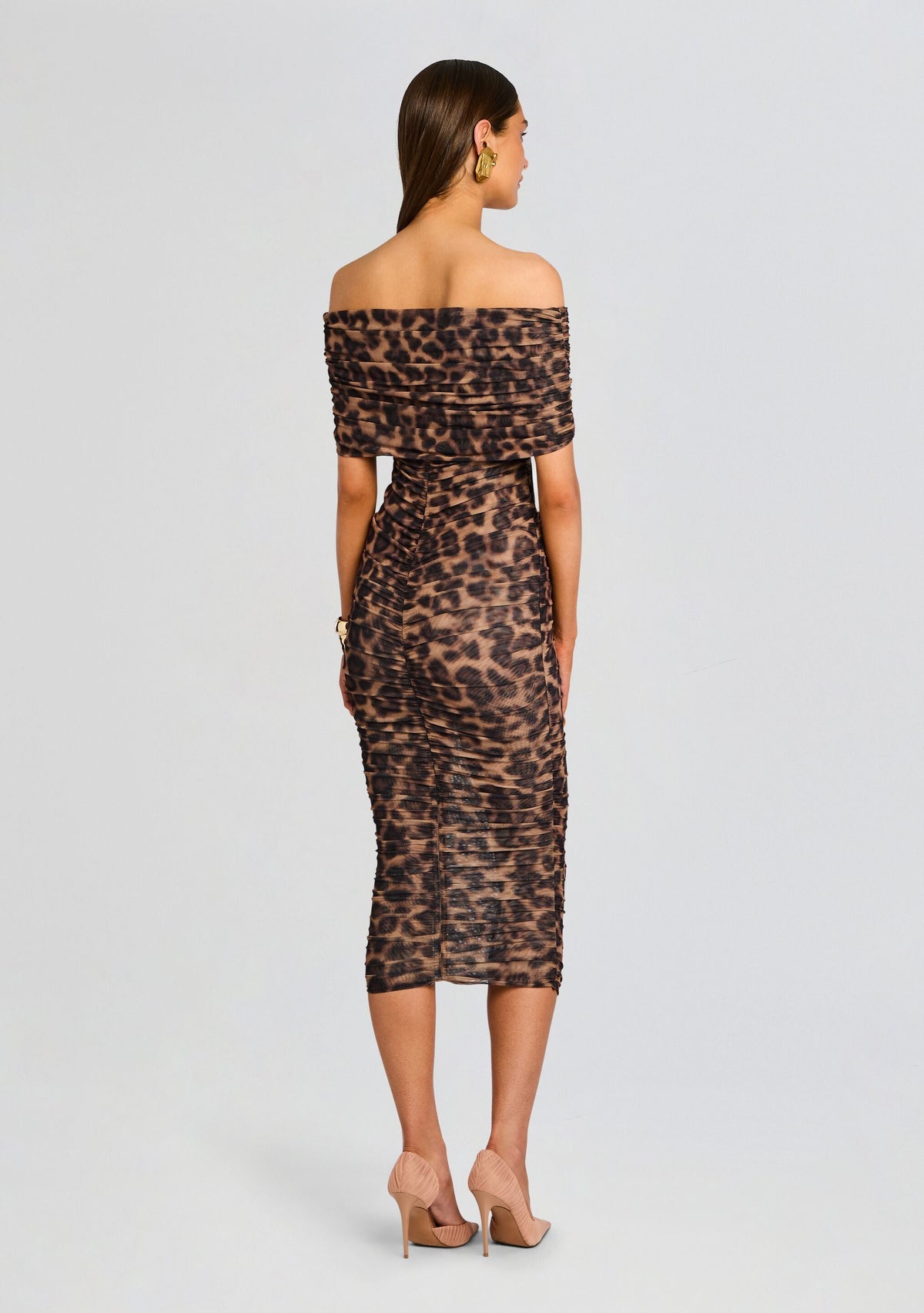 Gianina Mesh Midi Dress by SEROYA in Jaguar, product image 4