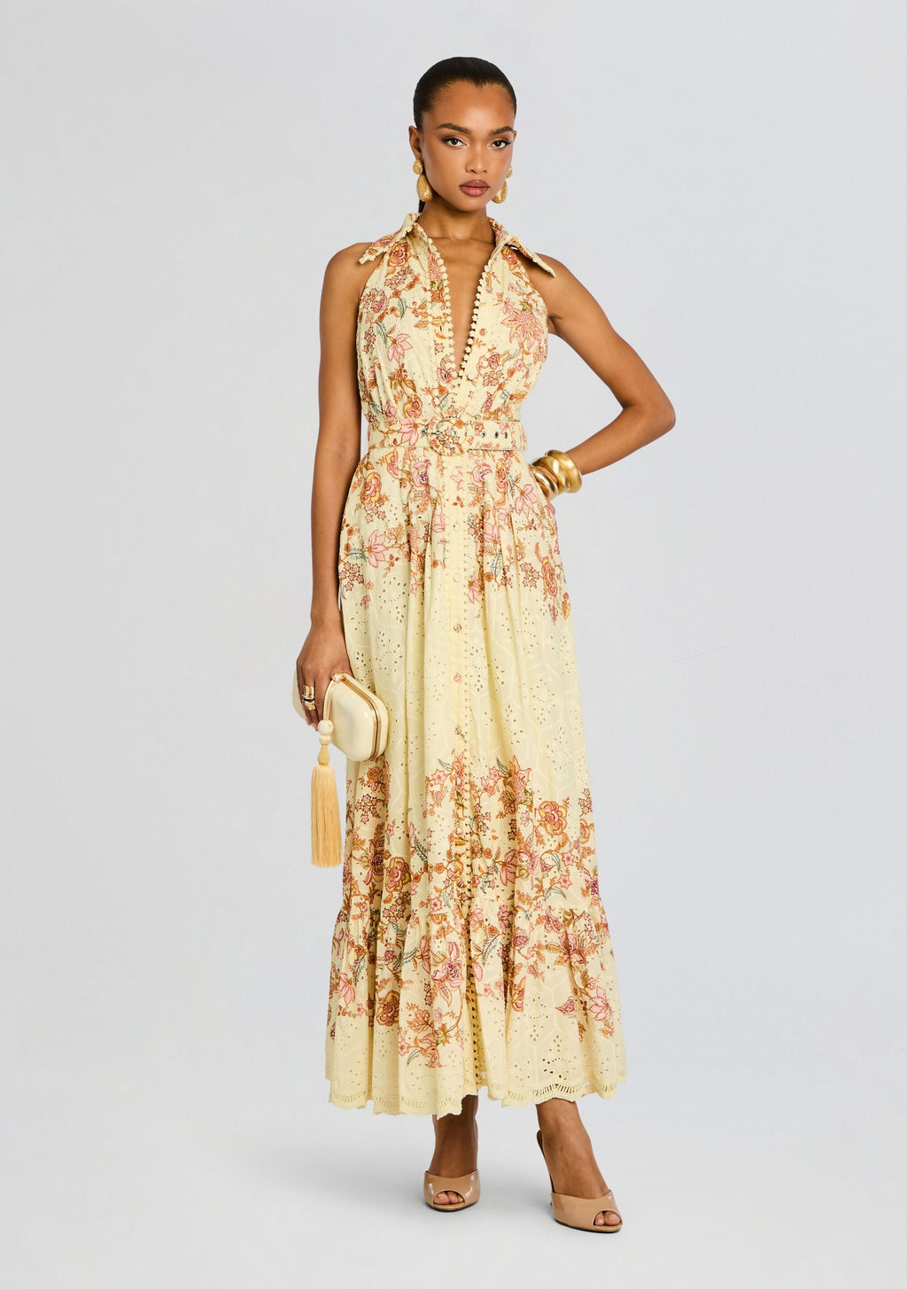 Riah Long Dress by Hemant & Nandita in Ivory, product image 1