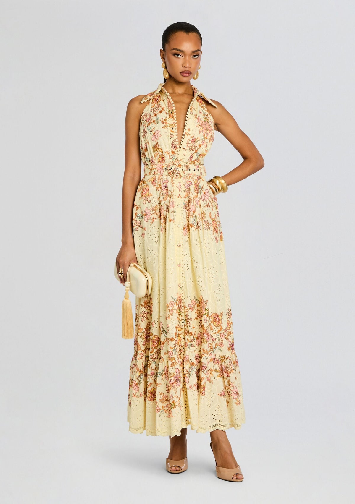 Riah Long Dress by Hemant & Nandita in Ivory, product image 1