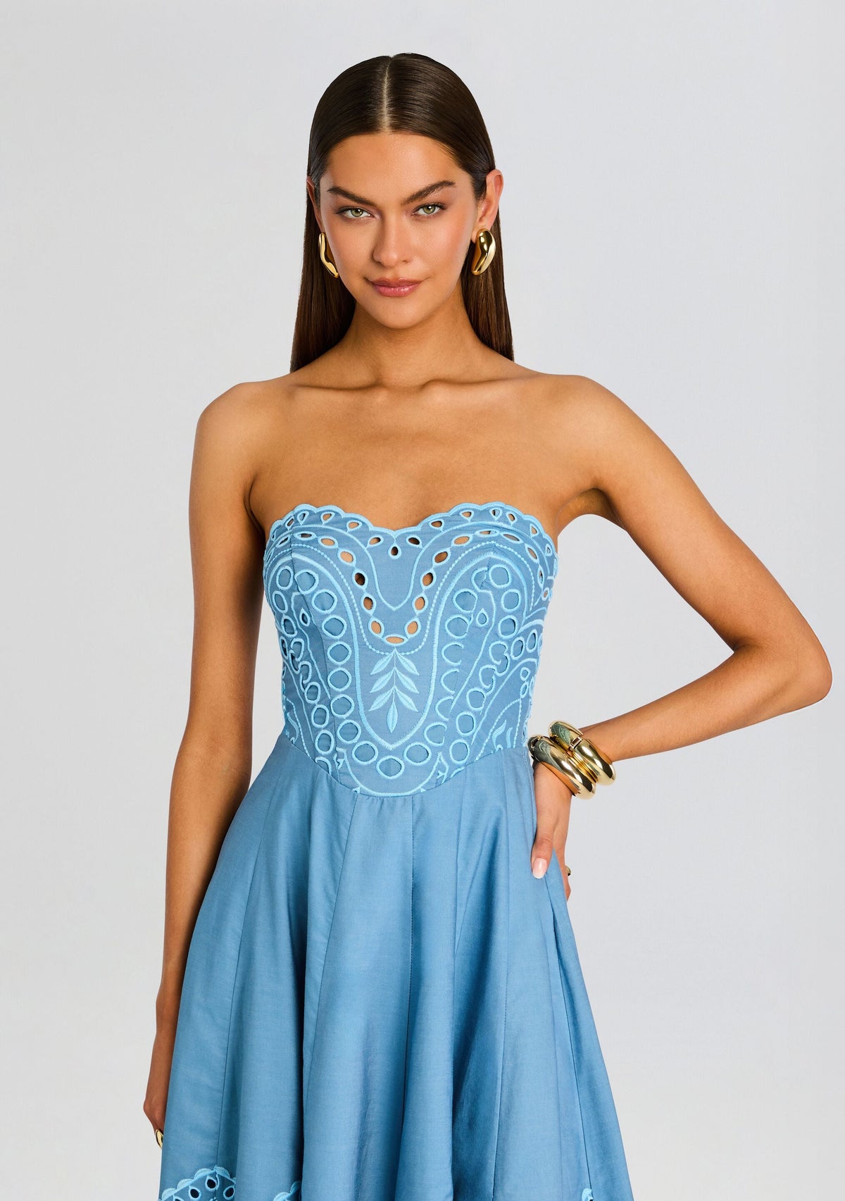 Marlin Long Dress by Charo Ruiz in Blue Sealace, product image 5