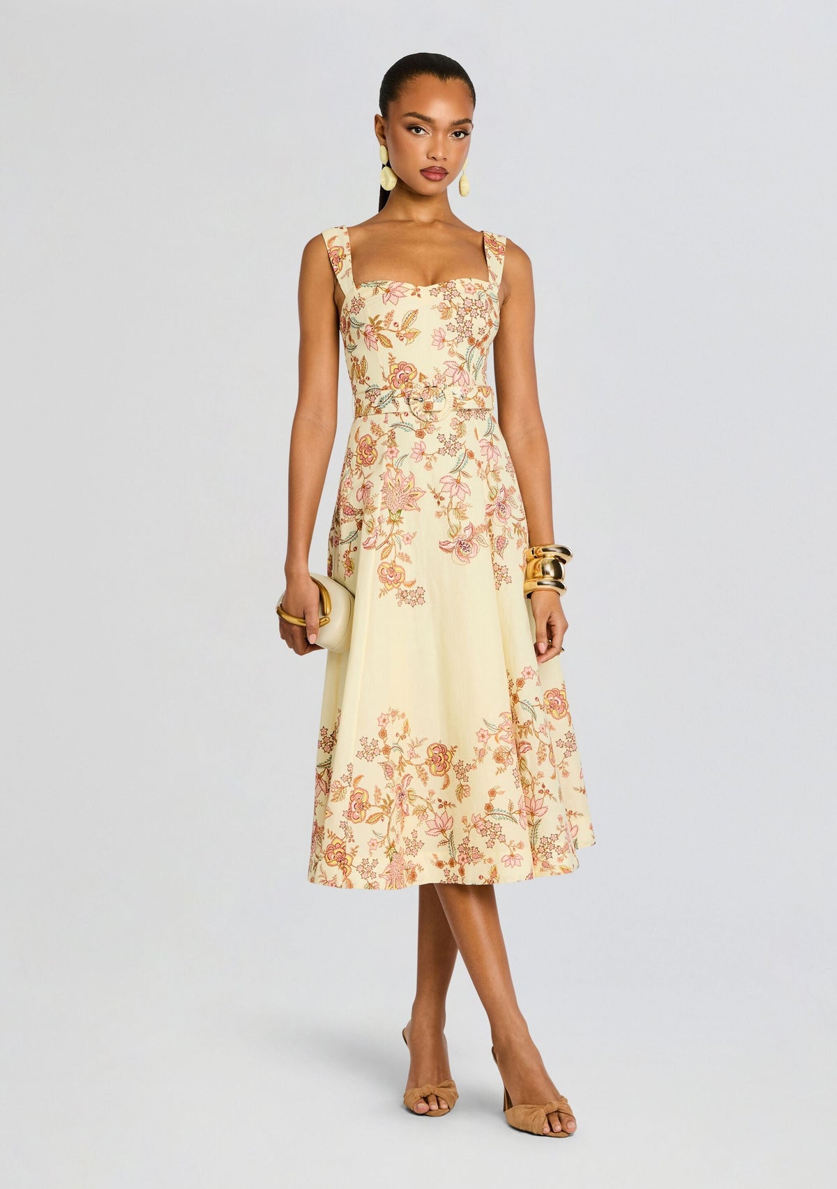 Riah Midi Dress by Hemant & Nandita in Ivory, product image 1