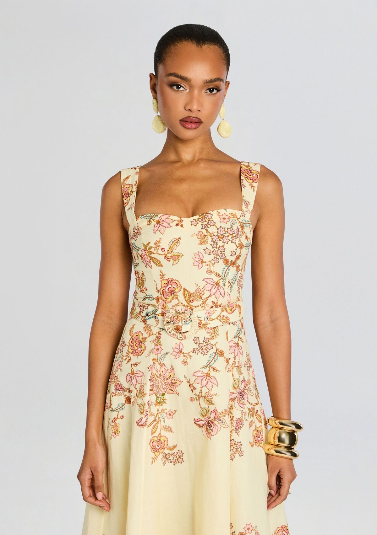 Riah Midi Dress by Hemant & Nandita in Ivory, product image 5