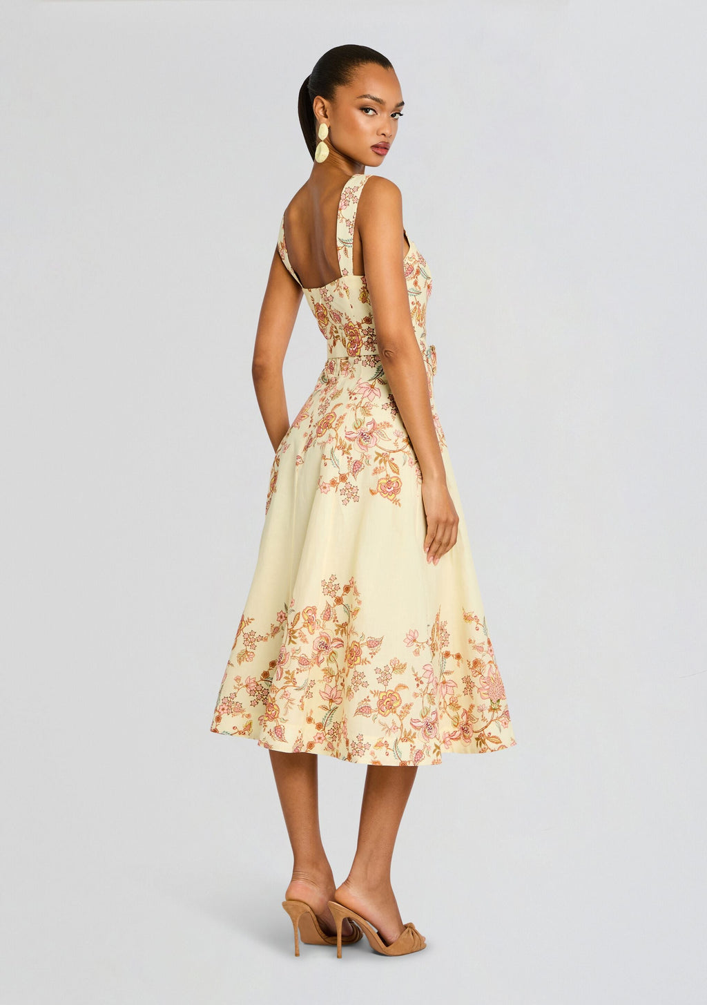 Riah Midi Dress by Hemant & Nandita in Ivory, product image 4