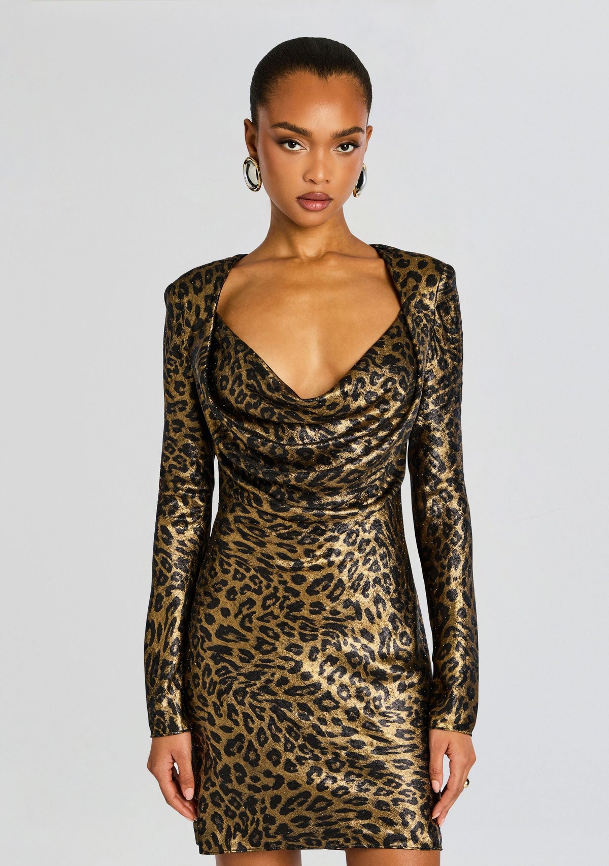 Madeleine Mini Dress by Sans Faff in Leopard Gold, product image 5