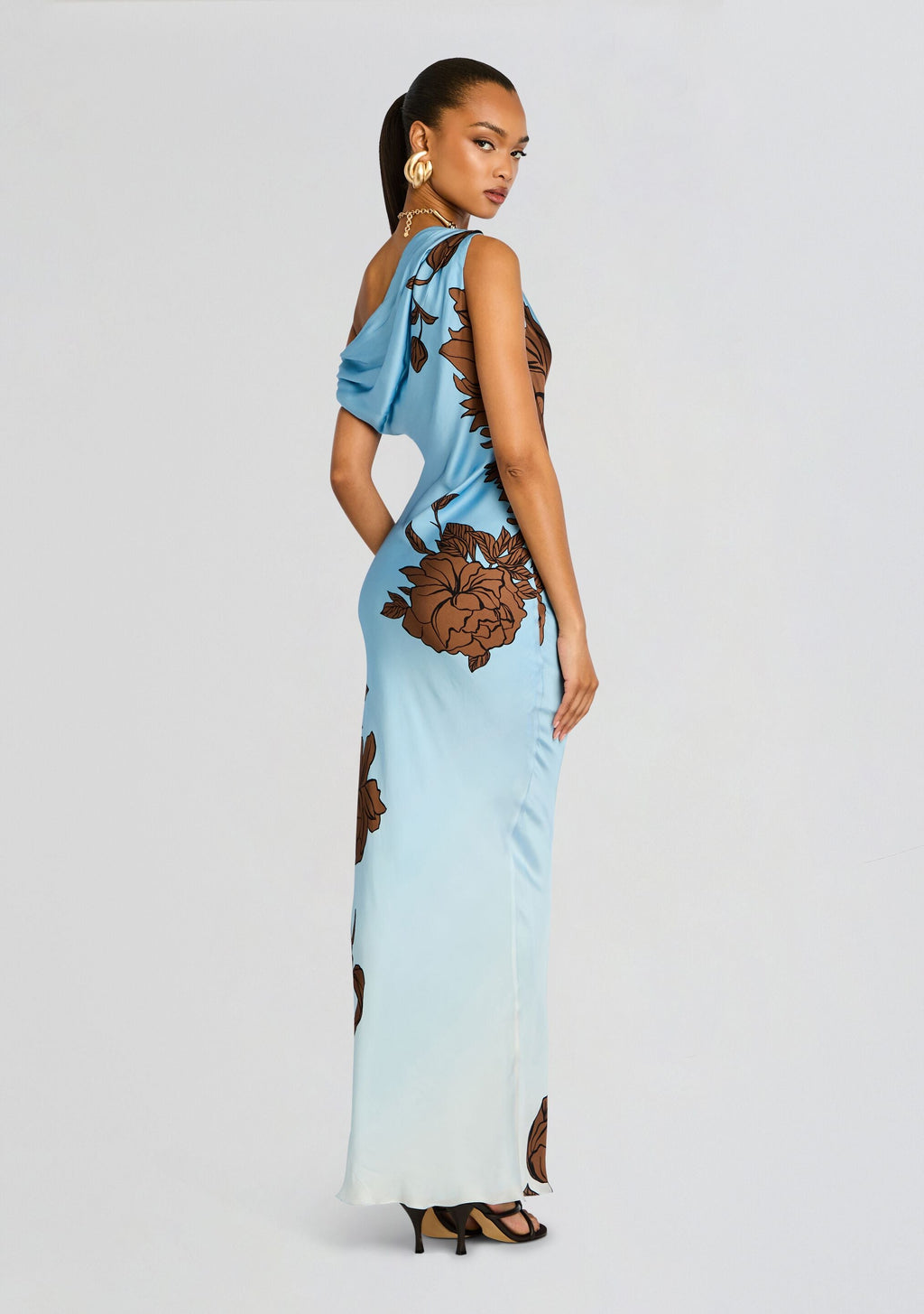 Cady One Shoulder Maxi Dress by Rococo Sand in Blue, product image 1