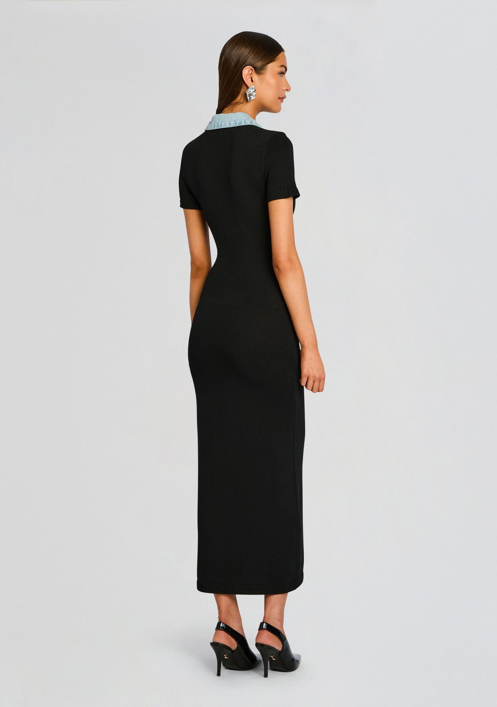 Reye Knit Maxi Dress by SEROYA in Black / Coastline, product image 4