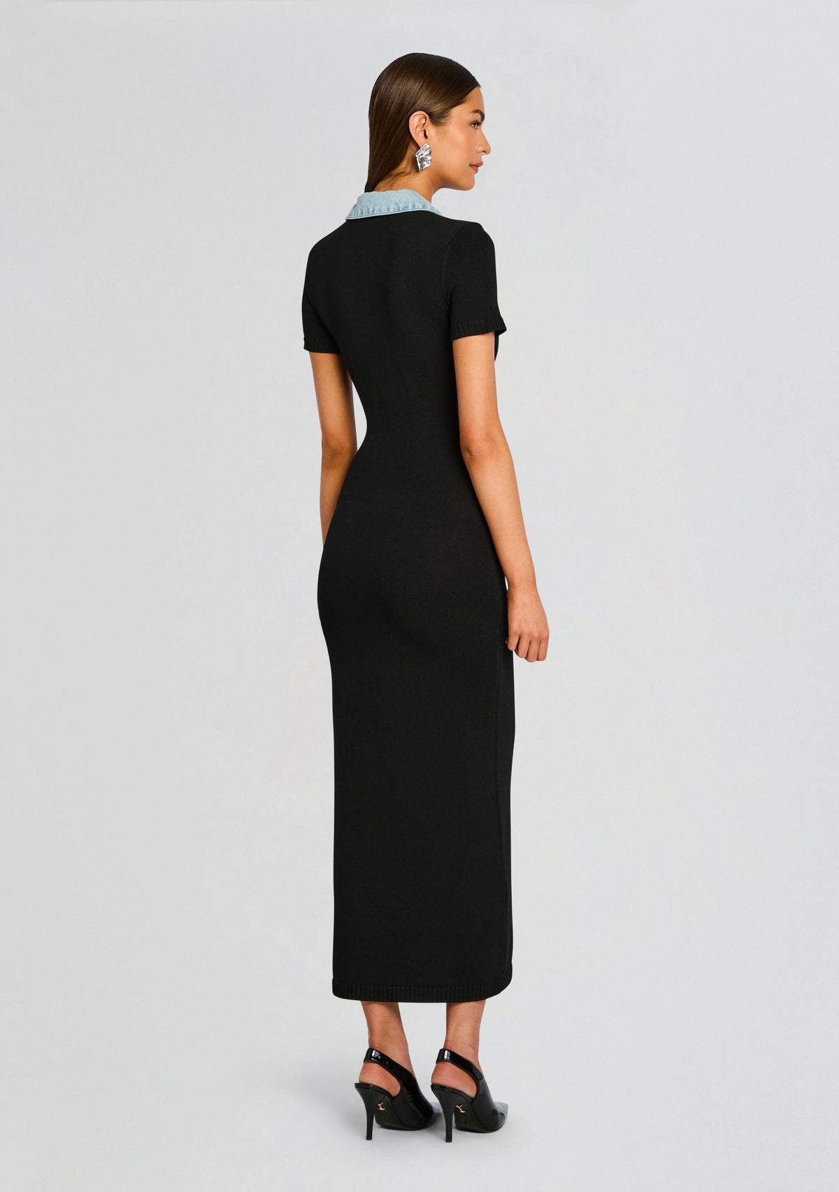 Reye Knit Maxi Dress by SEROYA in Black / Coastline, product image 4