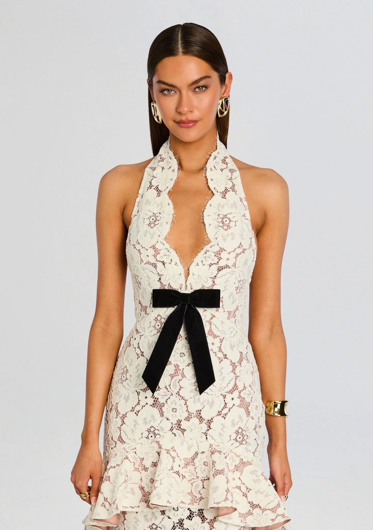 Senara Lace Dress by retrofête in Cream, product image 5