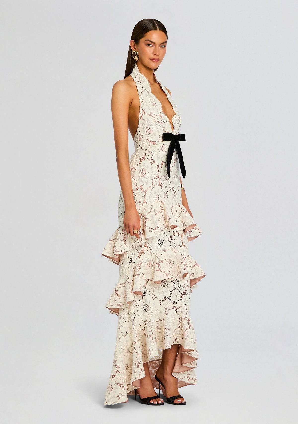 Senara Lace Dress by retrofête in Cream, product image 3