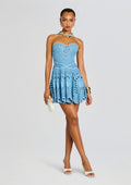 Bail Short Dress by Charo Ruiz in Blue Sealace, product image 1