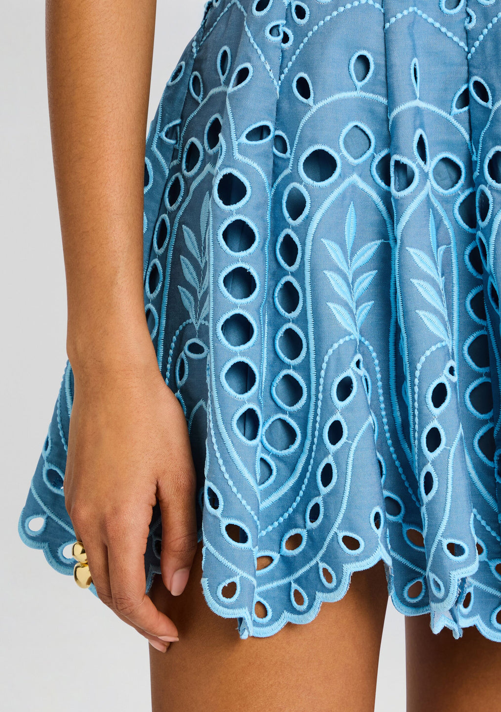 Bail Short Dress by Charo Ruiz in Blue Sealace, product image 2