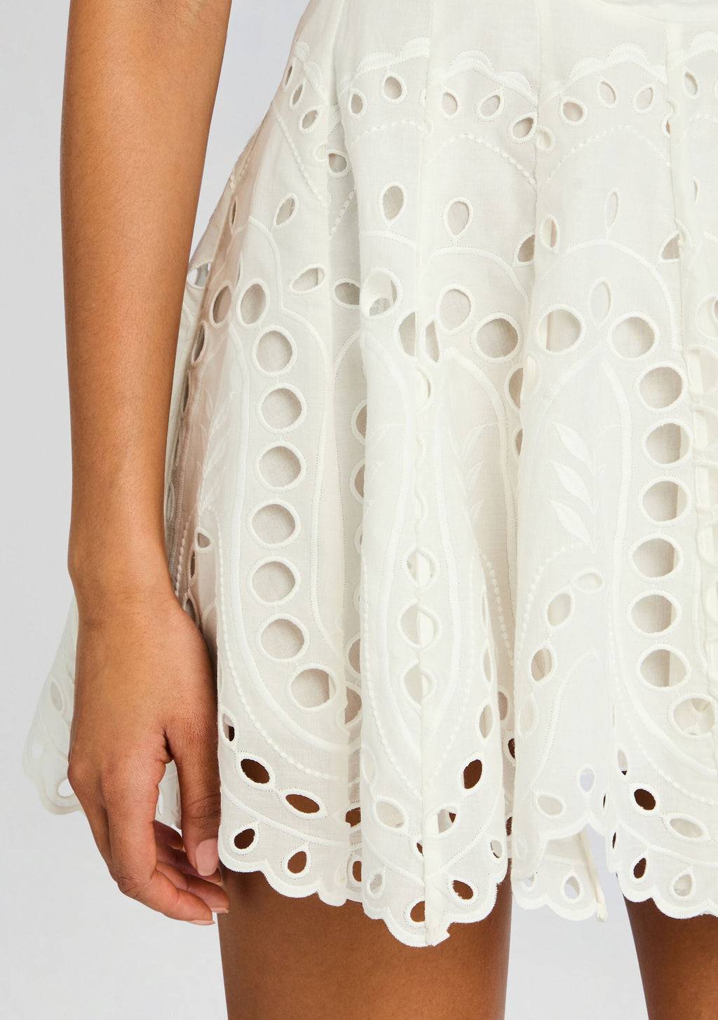 Bail Short Dress by Charo Ruiz in White Sealace, product image 2