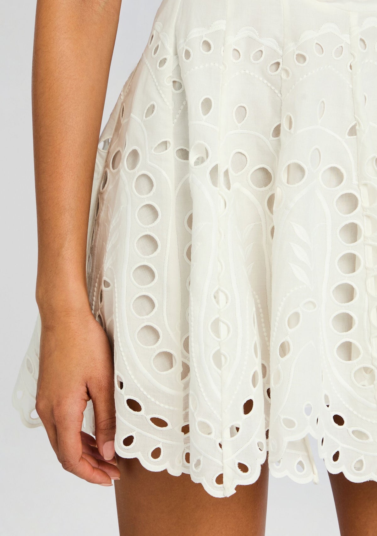 Bail Short Dress by Charo Ruiz in White Sealace, product image 2