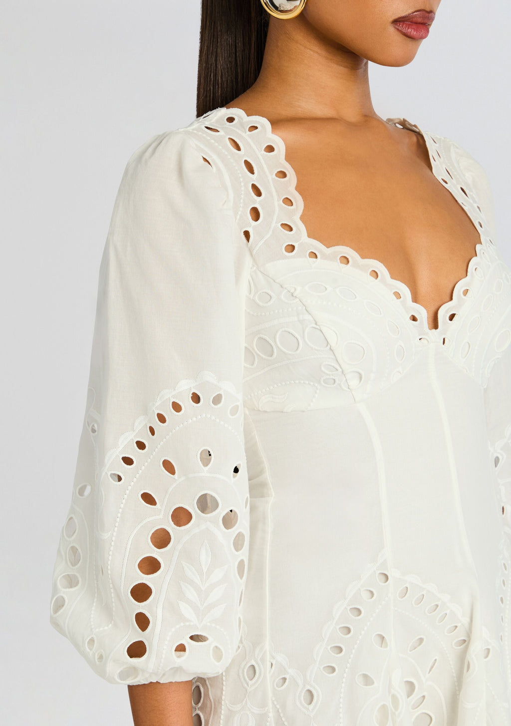Esmare Short Dress by Charo Ruiz in White Sealace, product image 2
