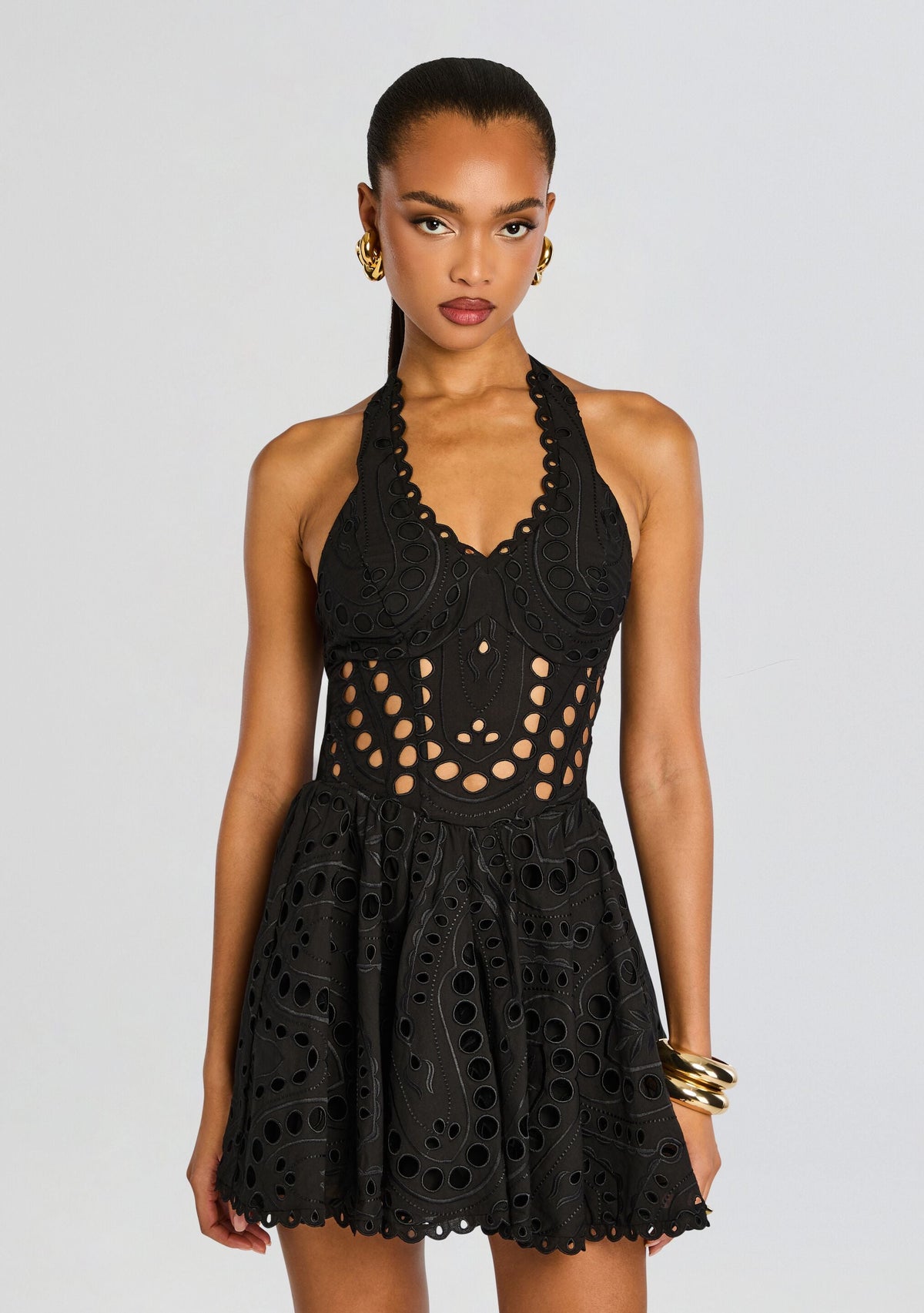 Sandlight Short Dress by Charo Ruiz in Black Sealace, product image 5