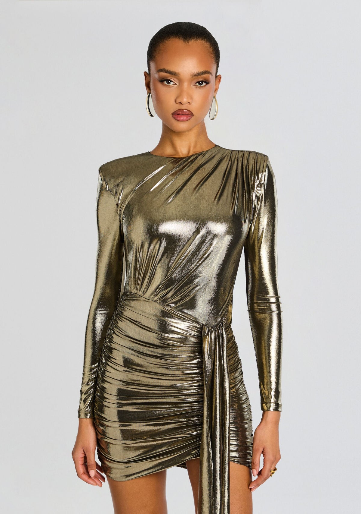 Tessy Dress by retrofête in Metallic Pewter, product image 5