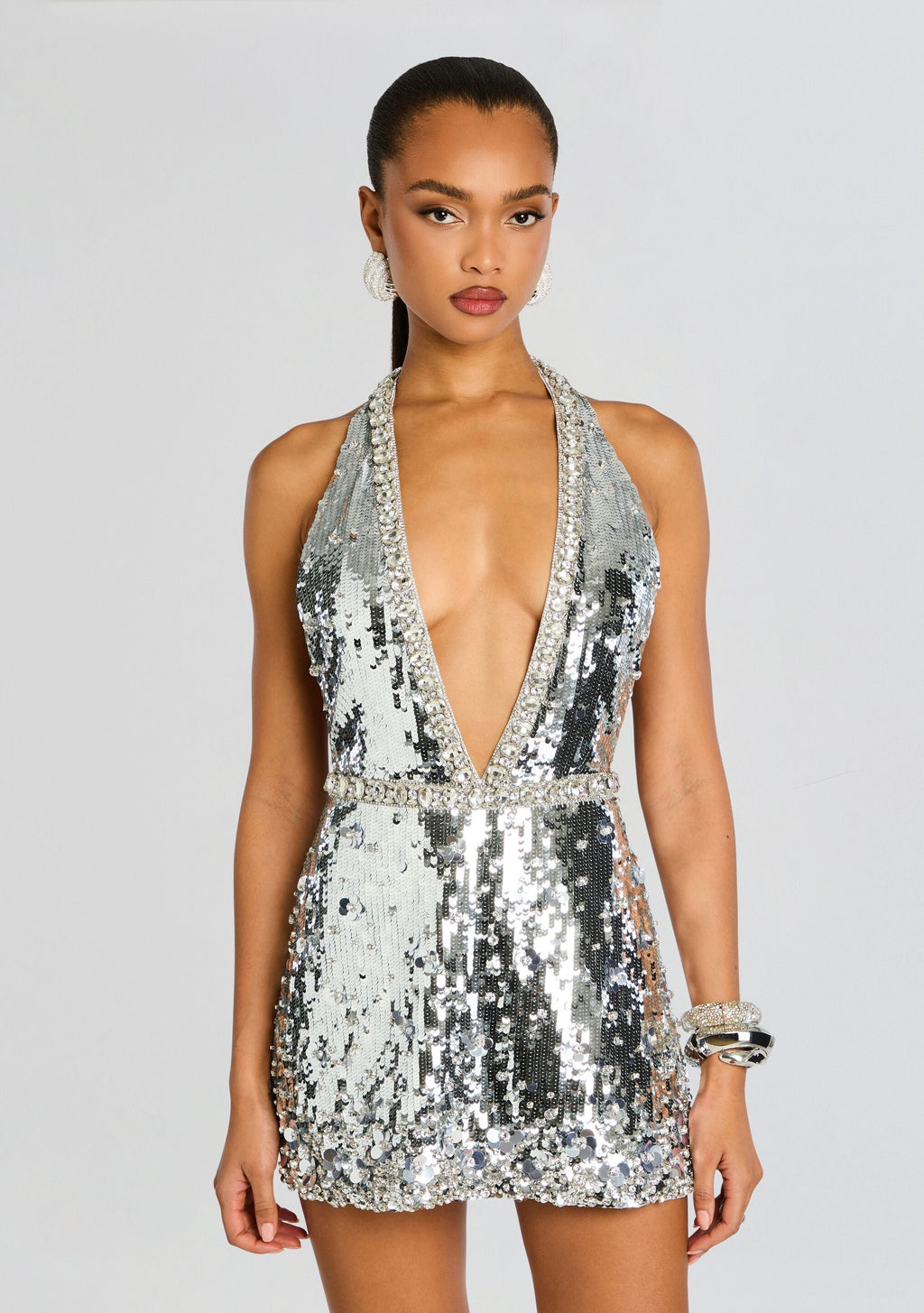 Trelly Sequin Dress by retrofête in Silver, product image 6