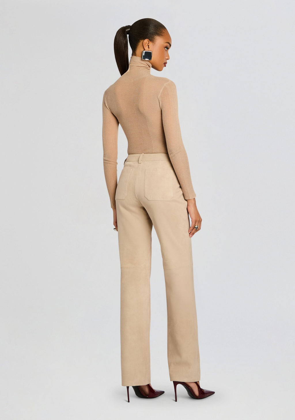 Adelina Suede Pant by retrofête in Khaki, product image 5