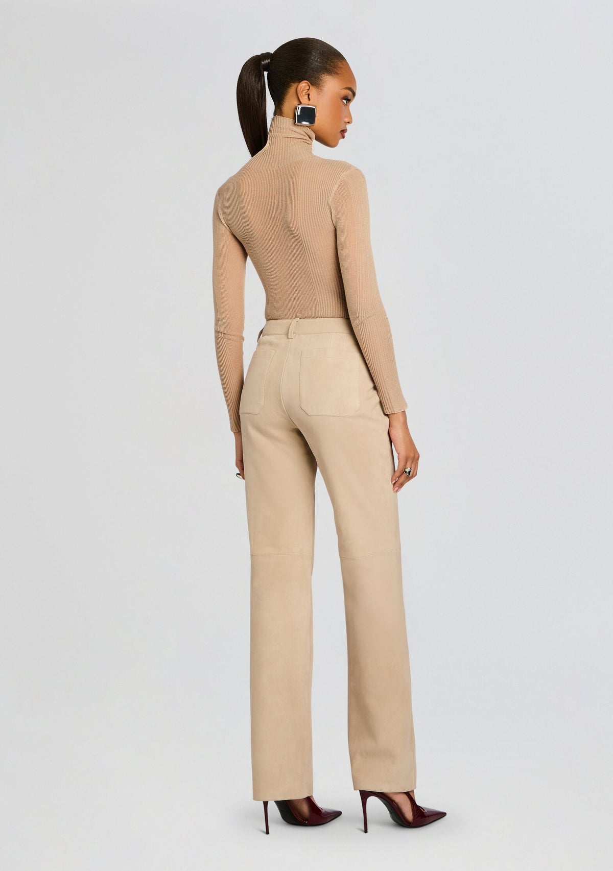 Adelina Suede Pant by retrofête in Khaki, product image 5