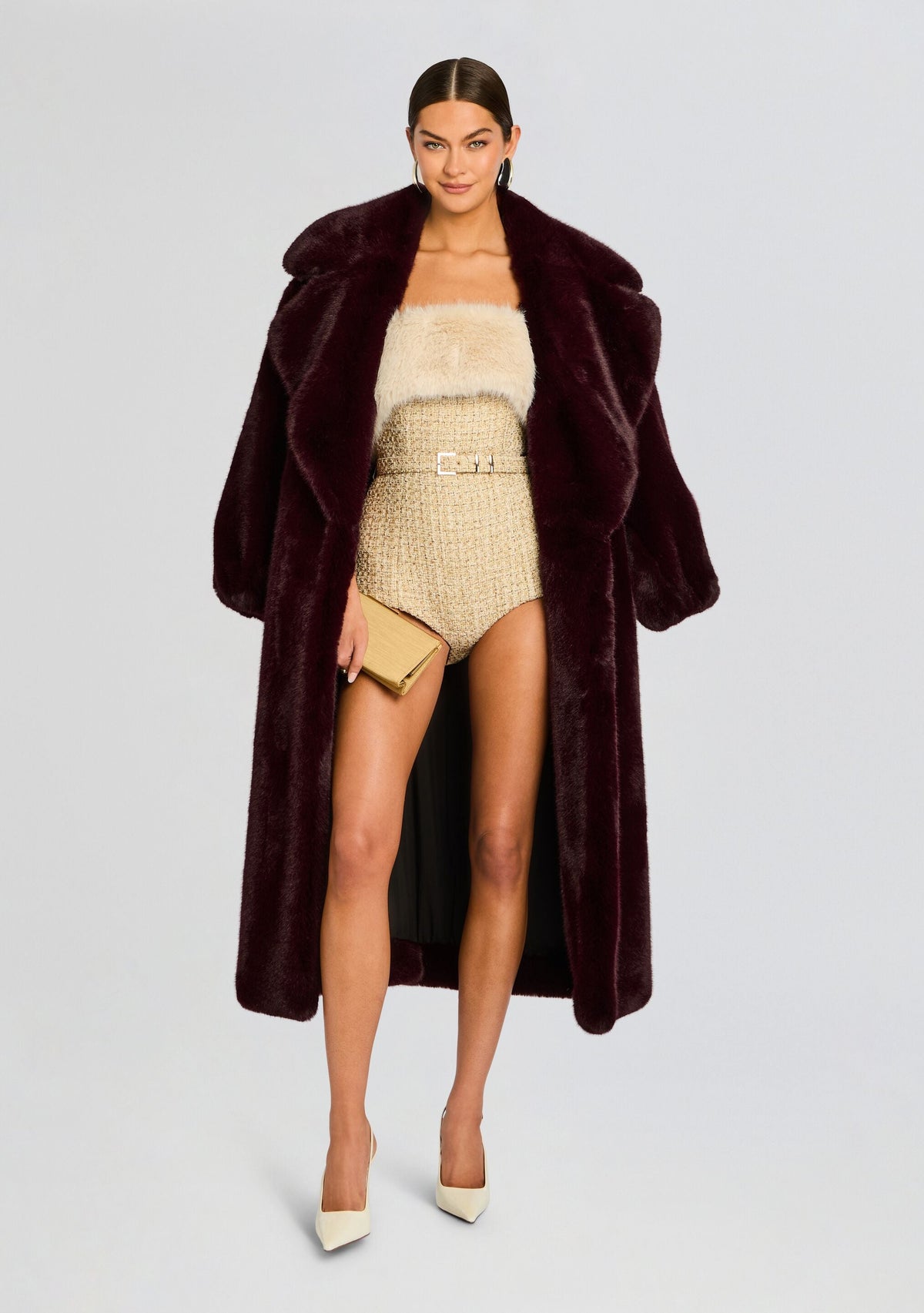 Concetta Tweed Romper by retrofête in Sand, product image 6