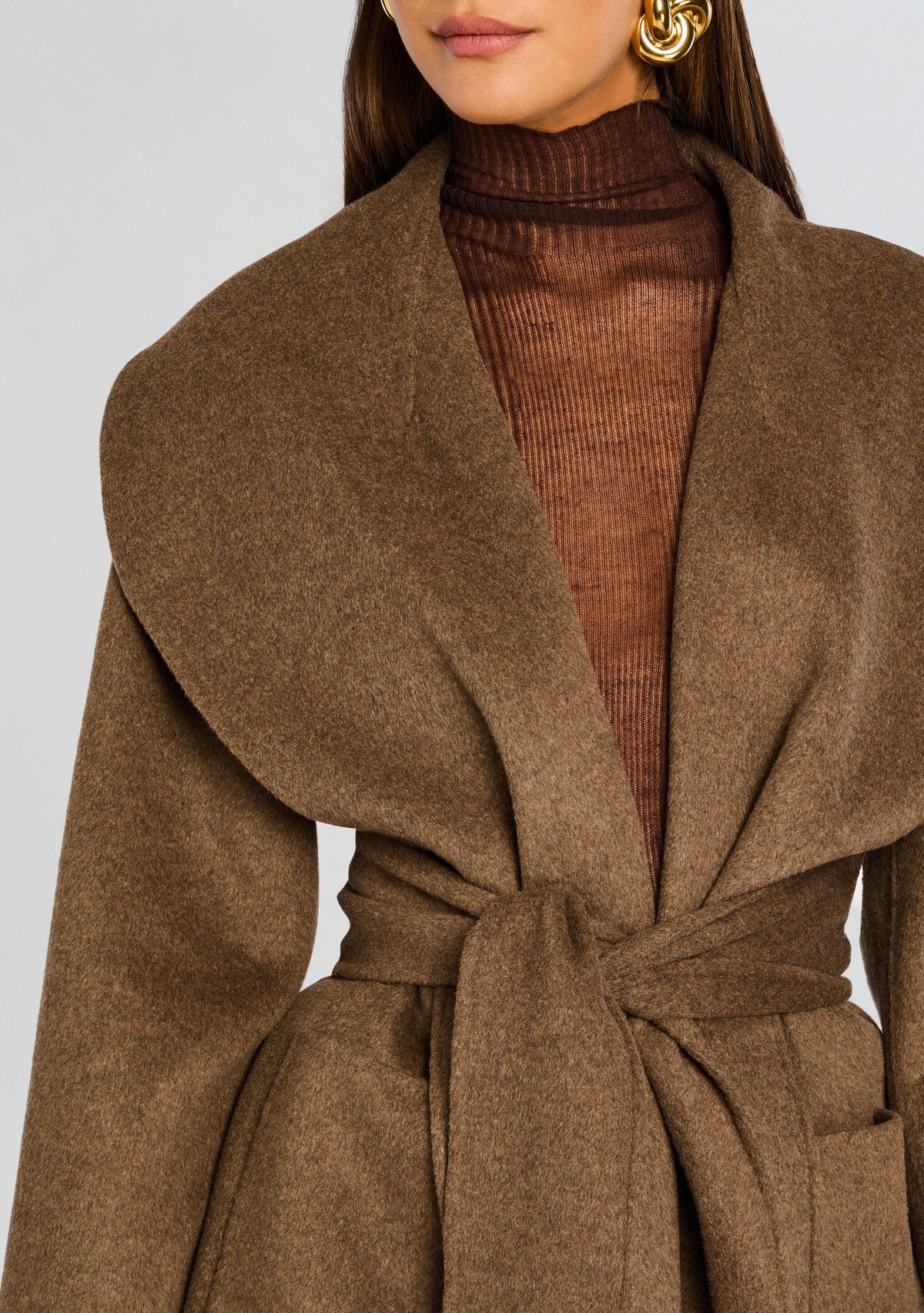 Dulcetta Wool Coat by SEROYA in Sable Brown, product image 2
