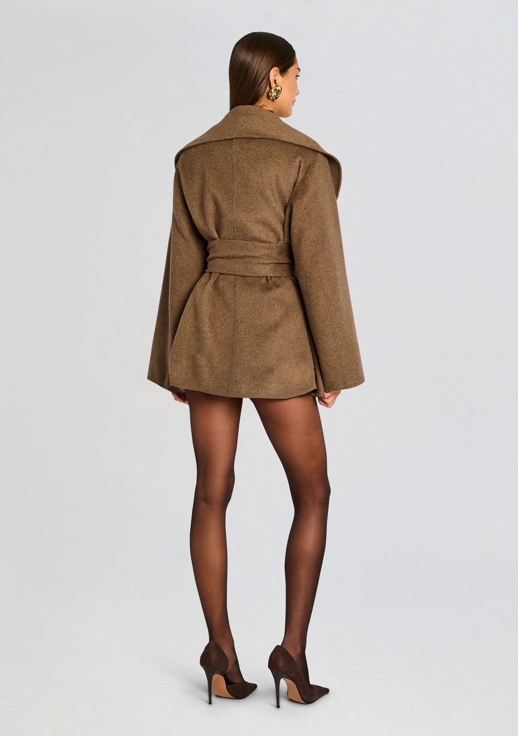 Dulcetta Wool Coat by SEROYA in Sable Brown, product image 4
