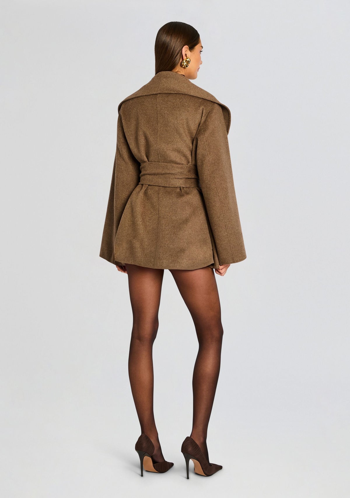 Dulcetta Wool Coat by SEROYA in Sable Brown, product image 4