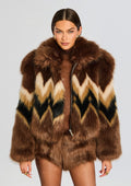 Ismay Faux Fur Bomber by retrofête in Multi, product image 1