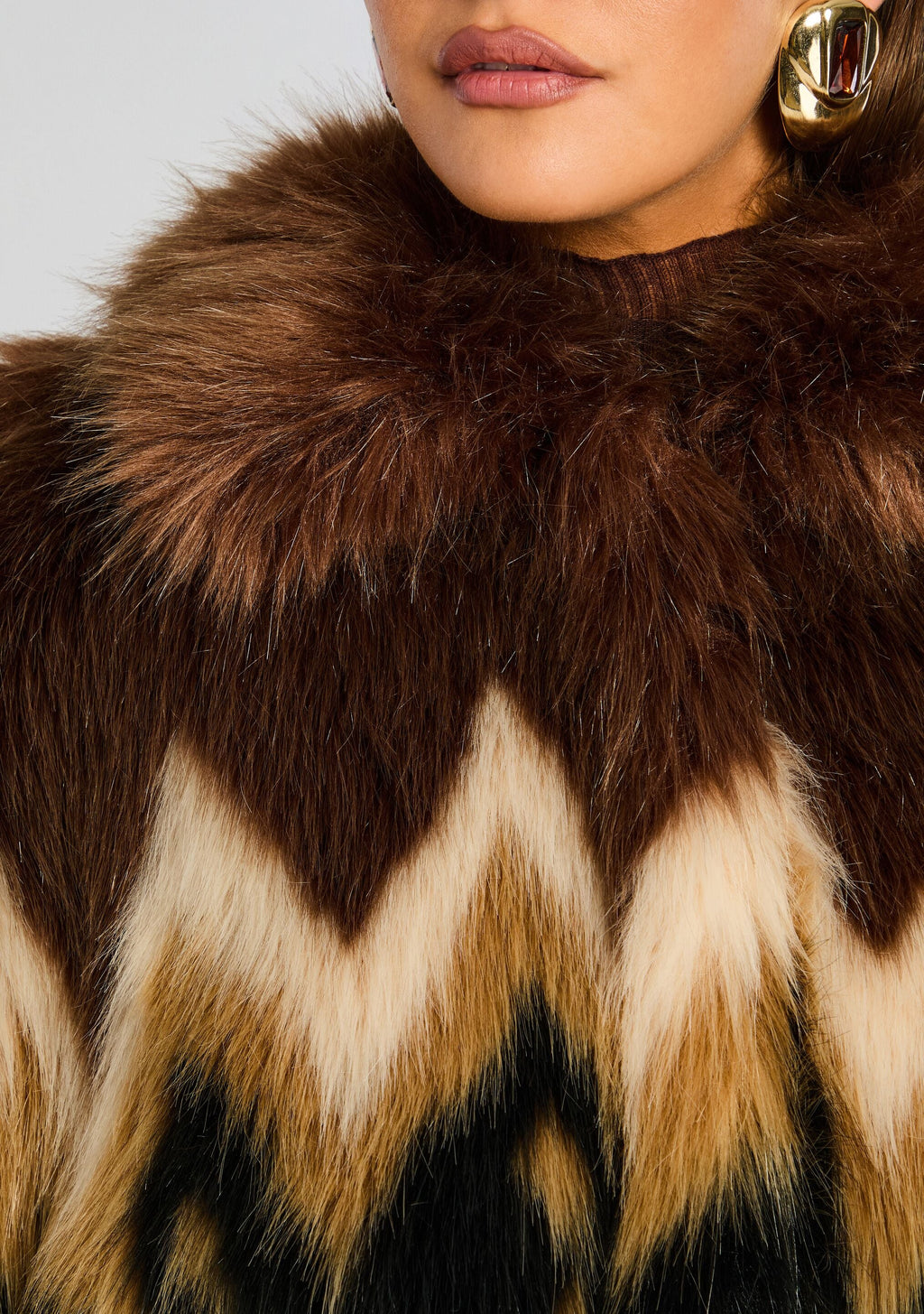 Ismay Faux Fur Bomber by retrofête in Multi, product image 3