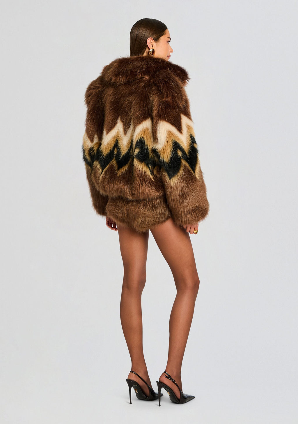 Ismay Faux Fur Bomber by retrofête in Multi, product image 5