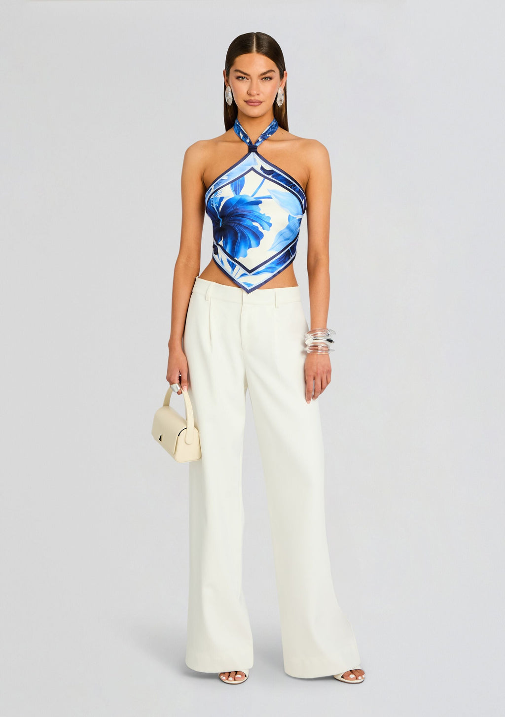 Jamie Silk Top by retrofête in Azure Primavera, product image 2