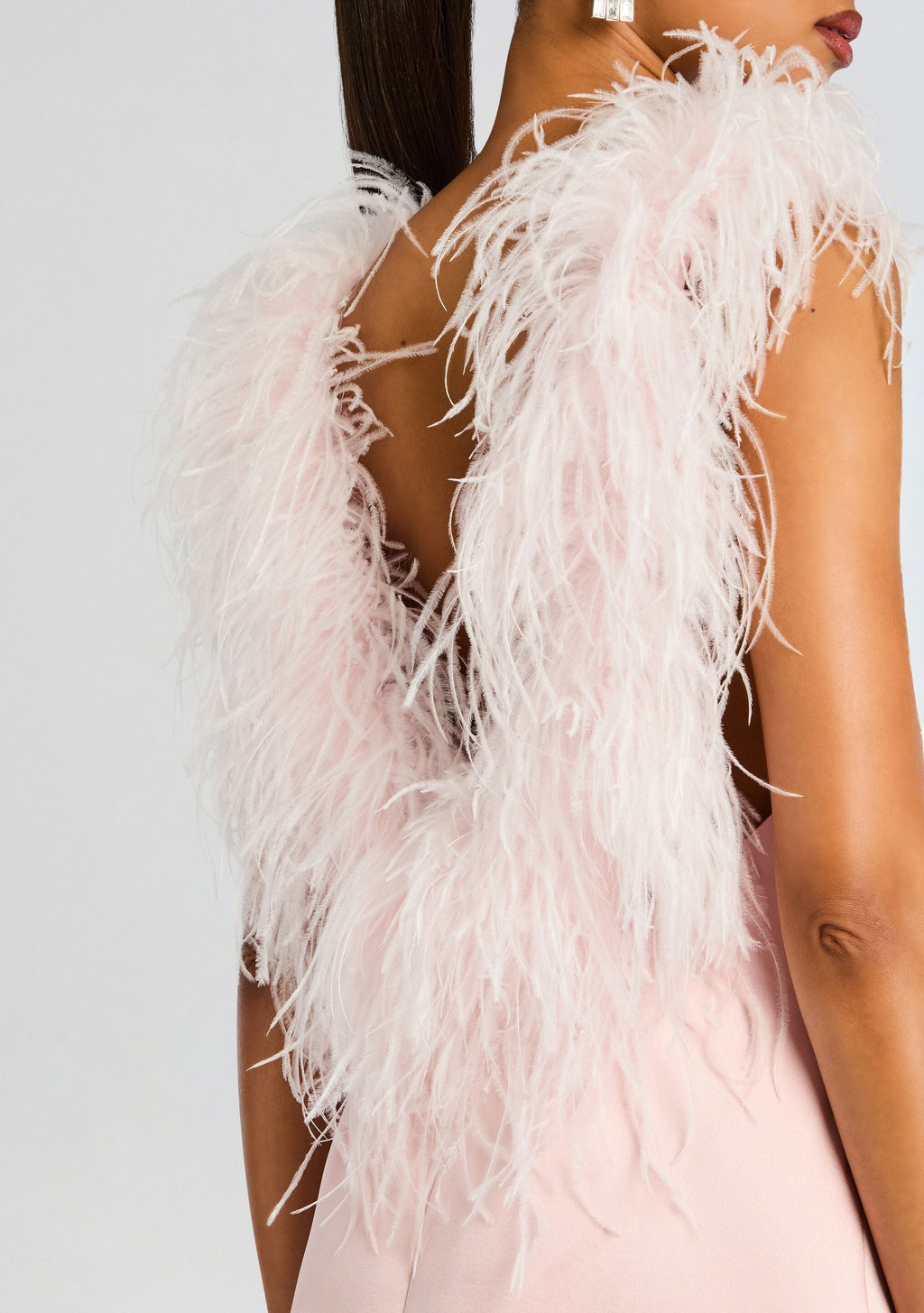 Jorie Feather Dress by retrofête in Ballet Slipper, product image 2