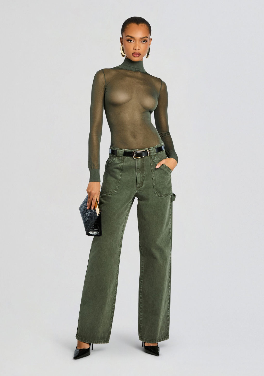 Angelique Denim Pant by SEROYA in Grove Green, product image 2