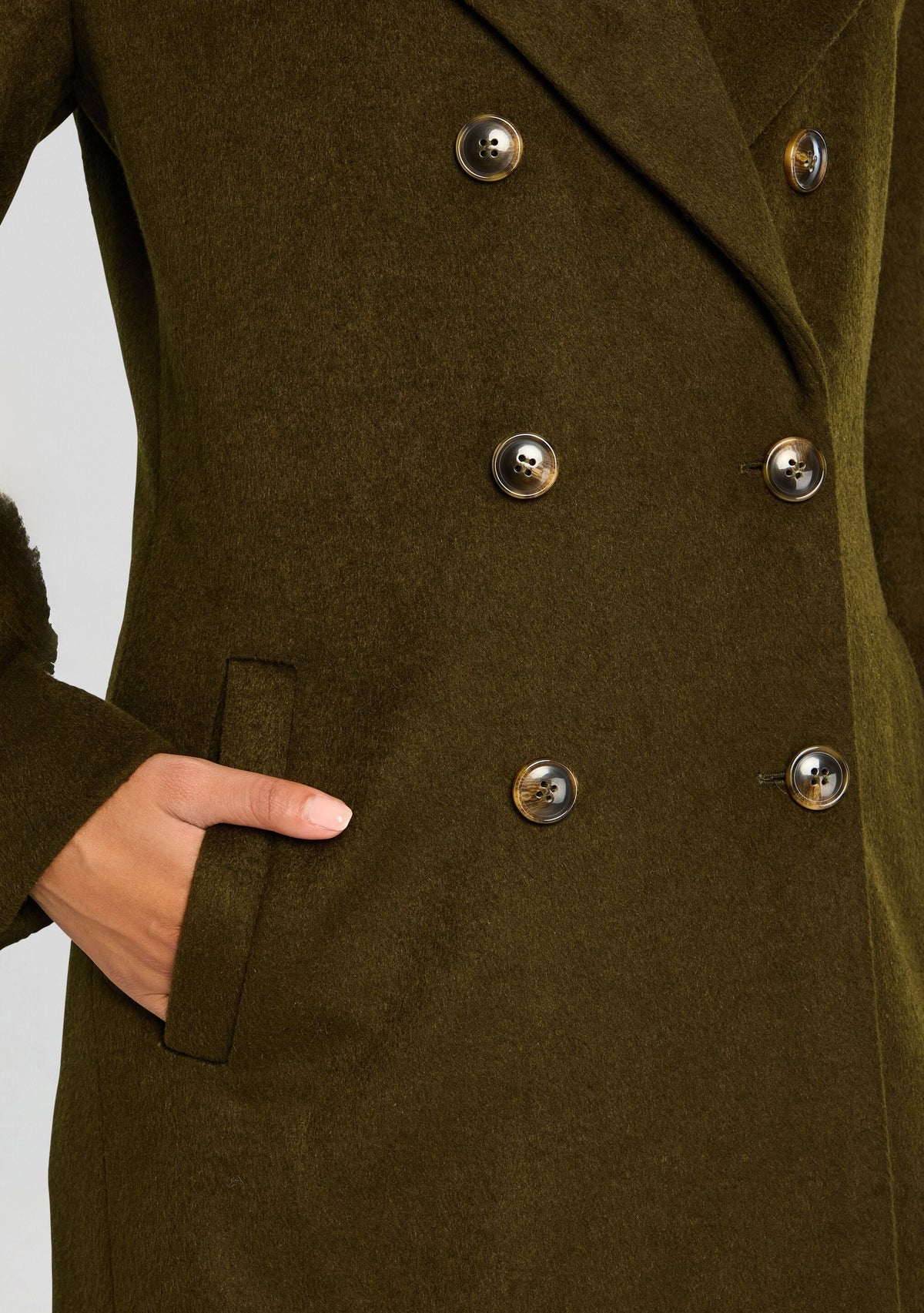 Leche Wool Coat by SEROYA in Grove Green, product image 2