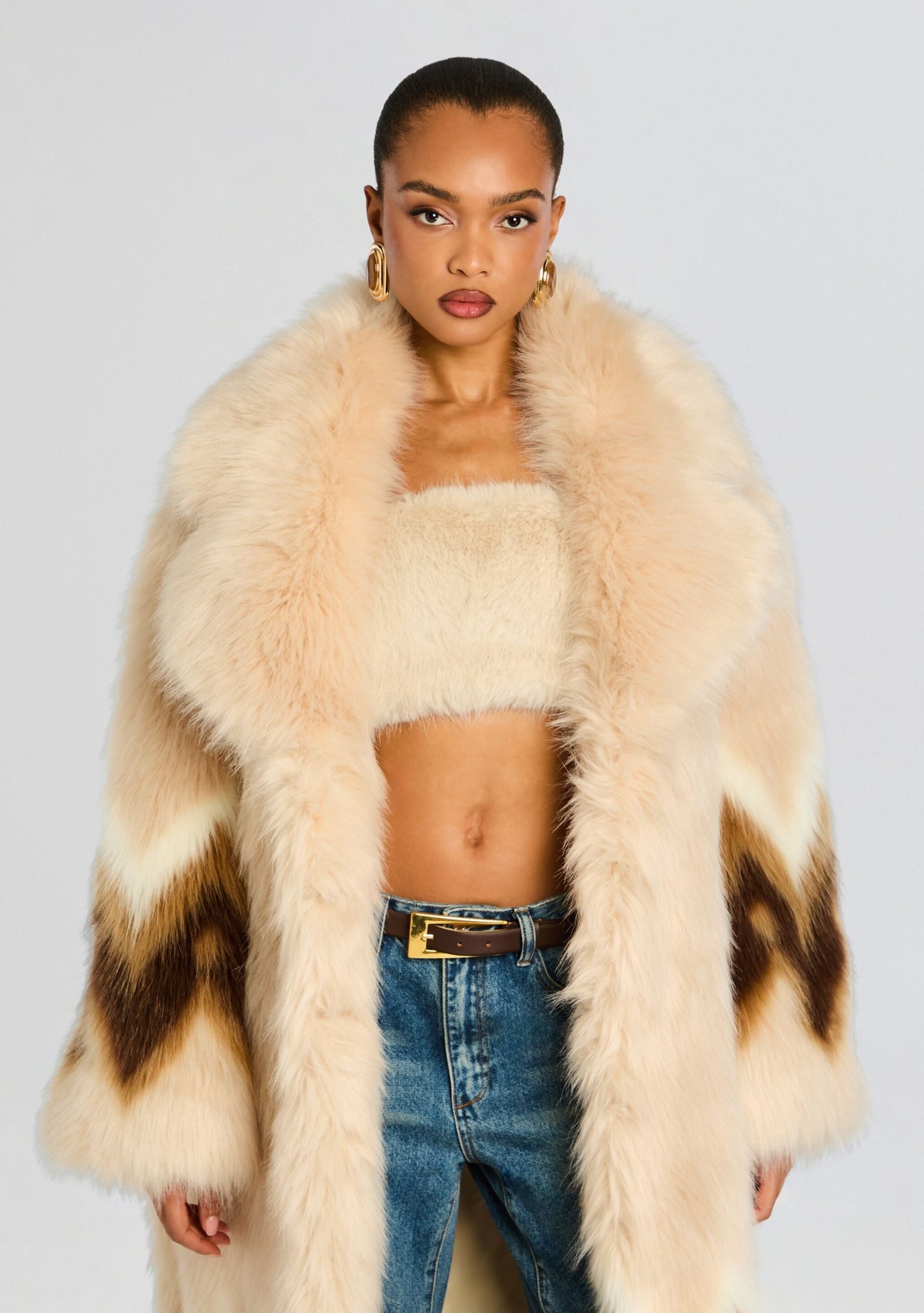 Magali Faux Fur Coat by retrofête in Multi, product image 6